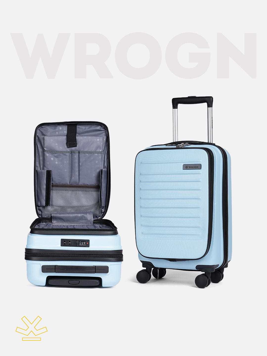 WROGN WRONG Textured Hard Cabin Suitcase Trolley Bag- 50L