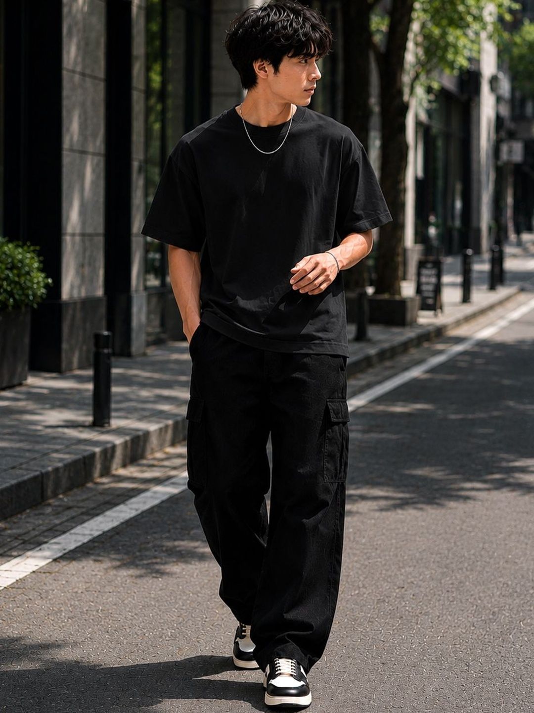BRAHMOR Men Drop-Shoulder Sleeves T-shirt
