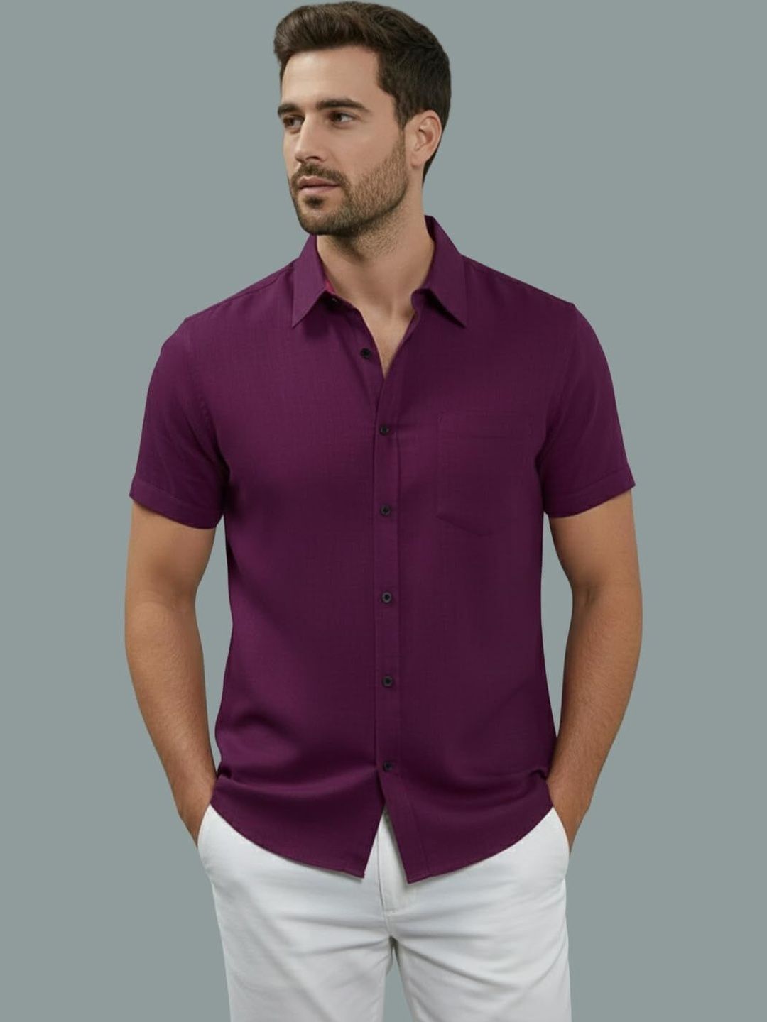BULL FIRE Men Smart Slim Fit Casual Shirt