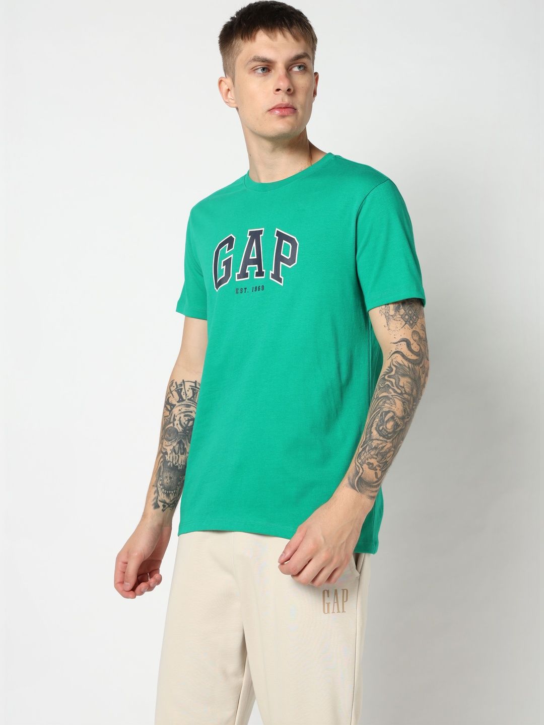 GAP Brand Logo Printed Pure Cotton T-shirt