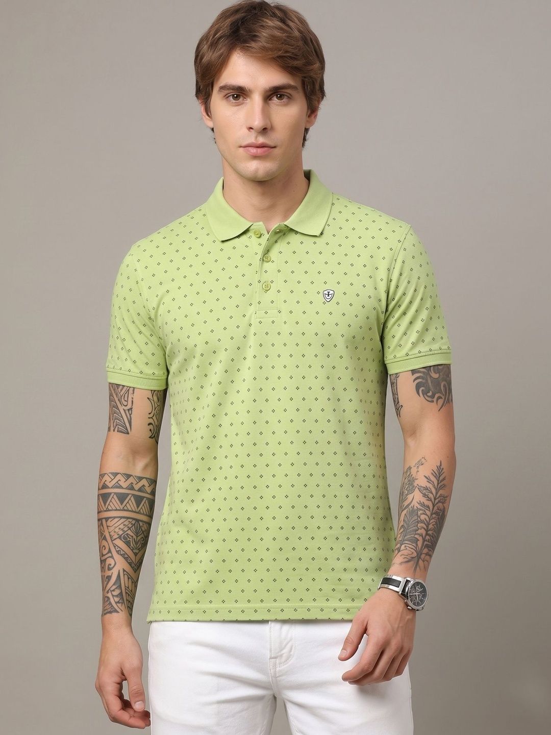 SANDPIPER Men Printed Polo Collar T-shirt