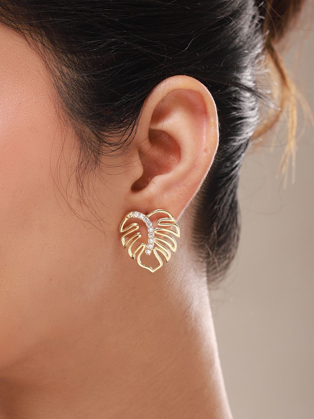 Tropelle Leaf Stud Earrings Voylla Leaf Shaped Studs Earrings