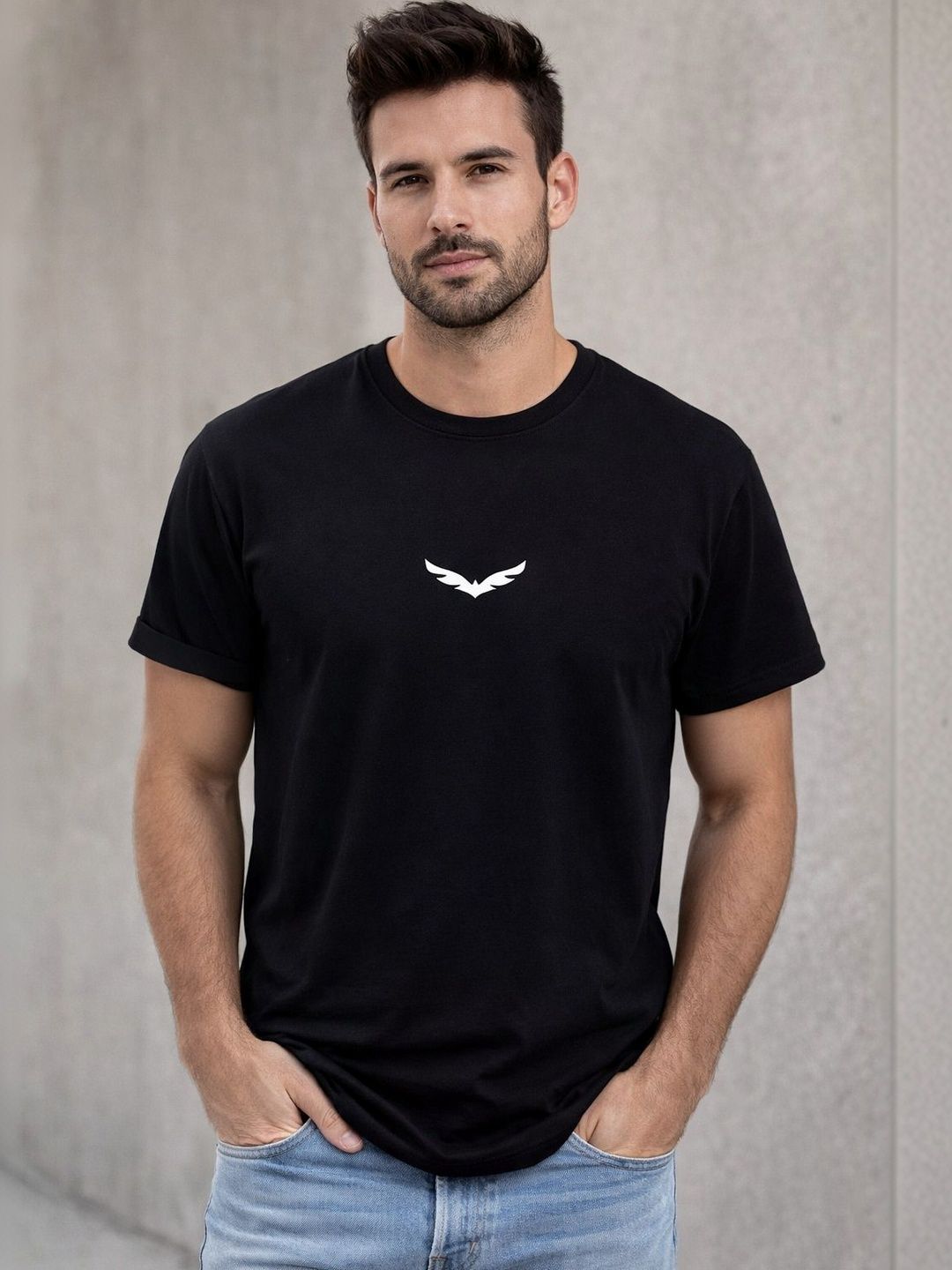 FARICON Men Brand Logo Printed T-shirt