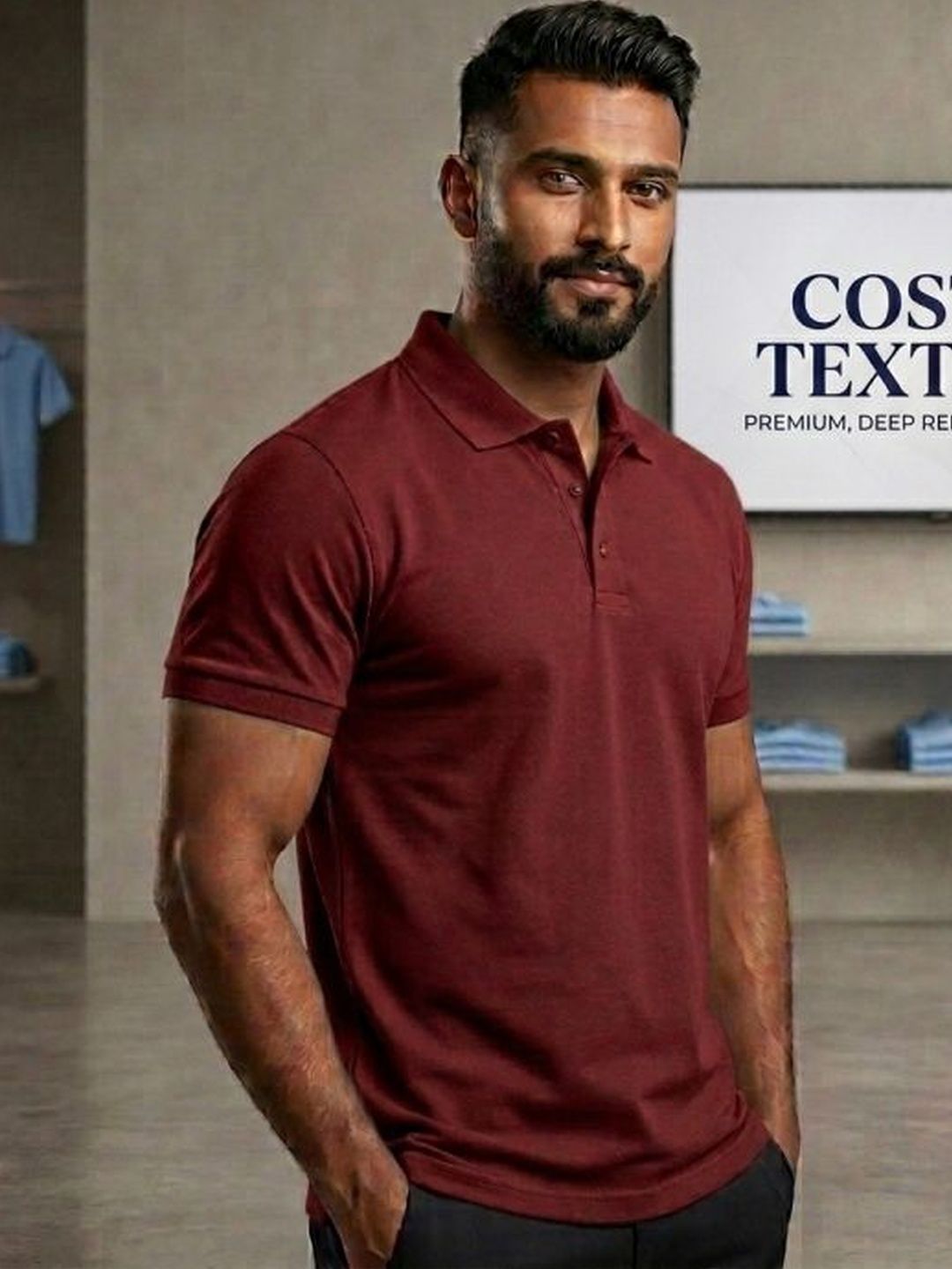 COSTLY TEX Men Polo Collar T-shirt