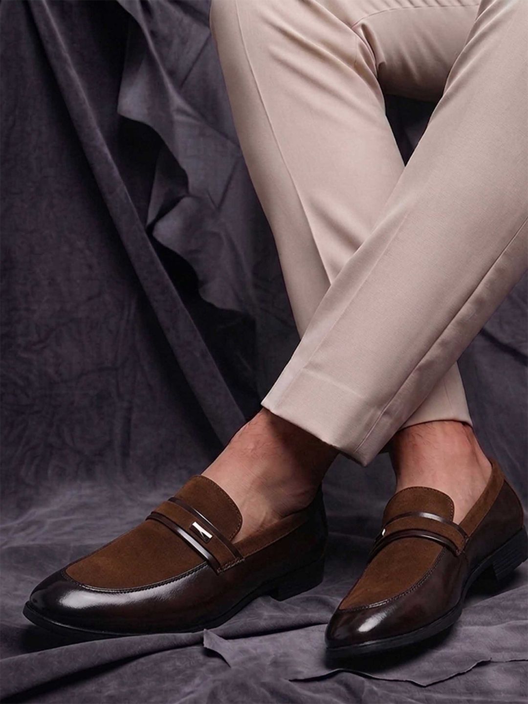 HERE&NOW Men Brown Formal Penny Loafers