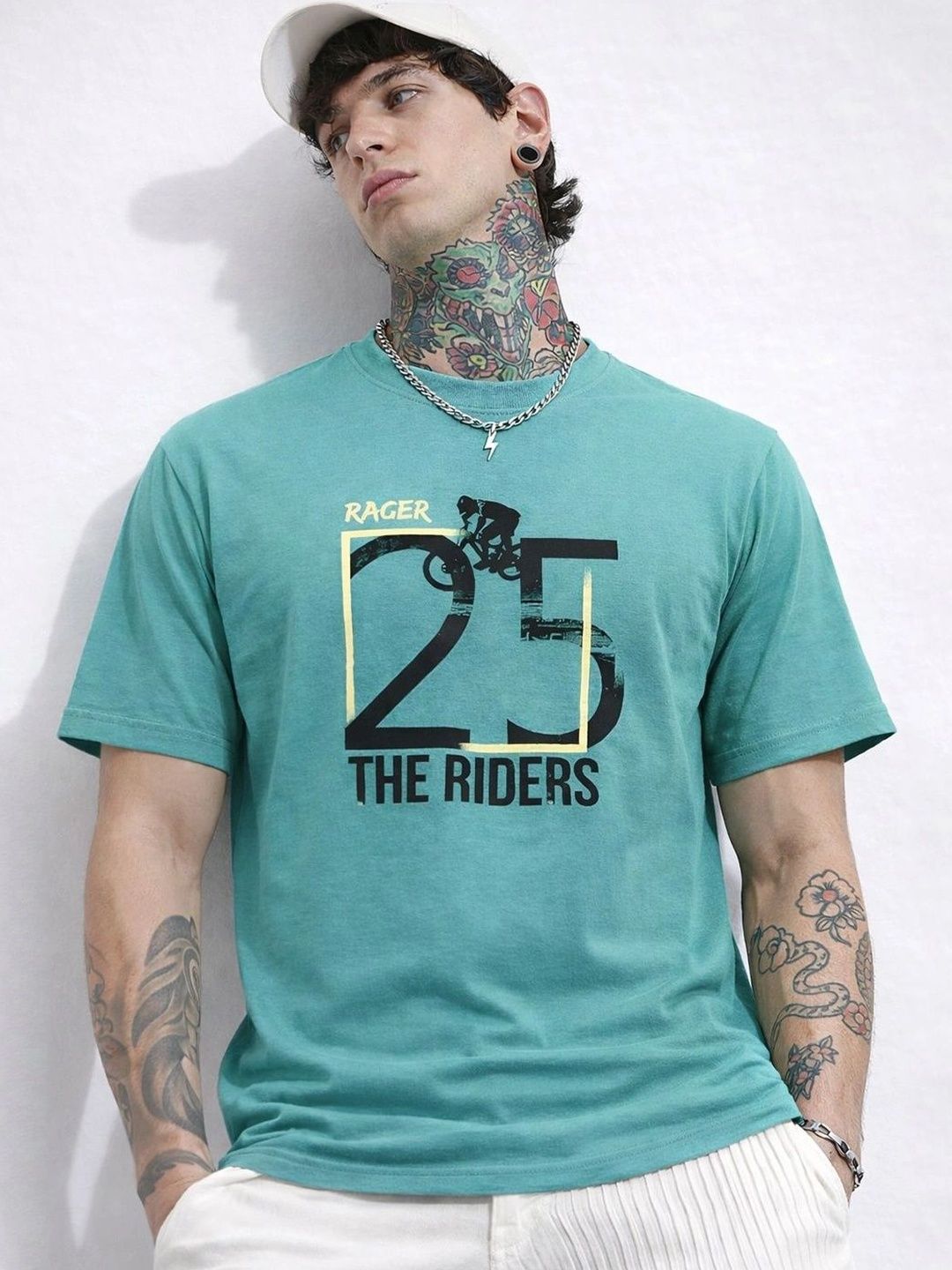 Klub Fox Men Printed Round Neck Cotton Tshirt