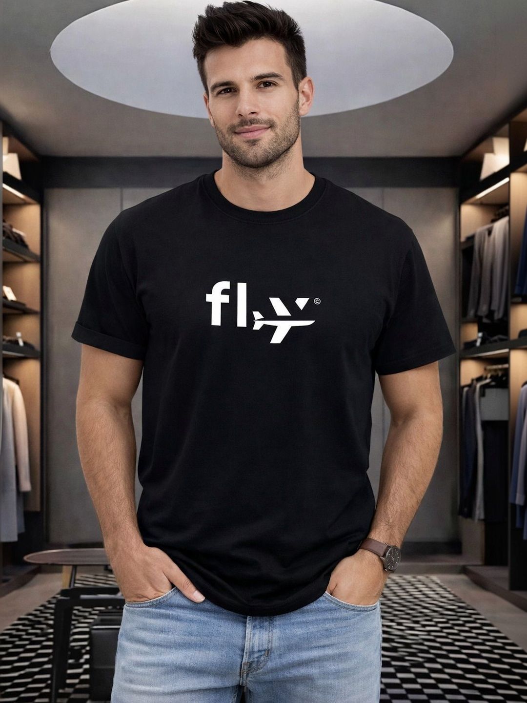 FARICON Men Typography Printed T-shirt