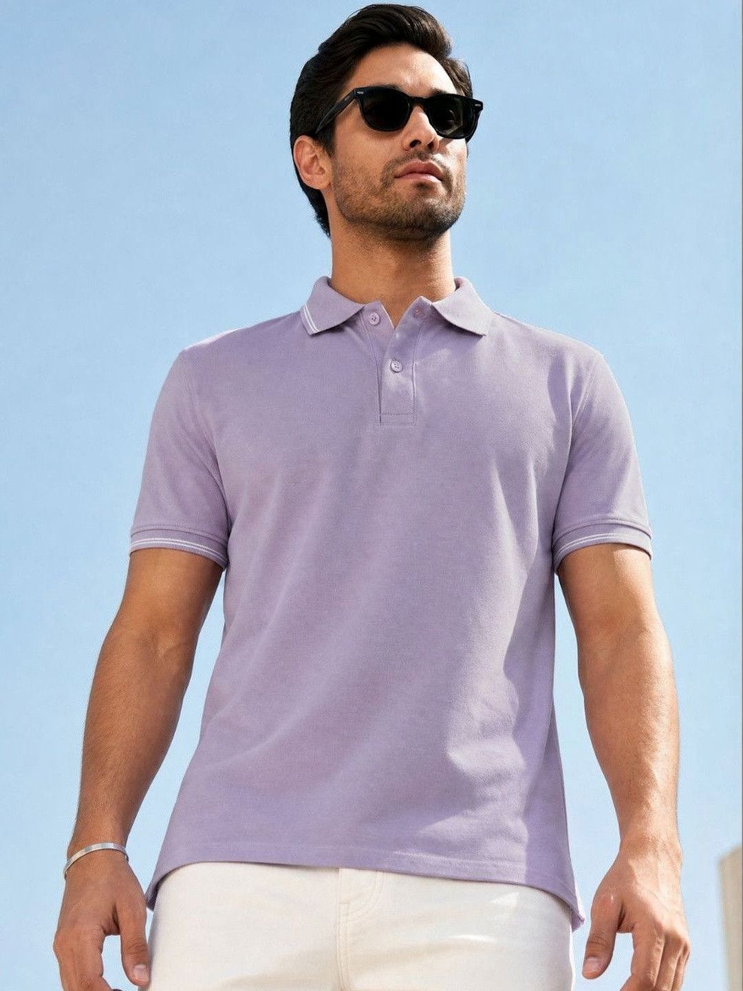 Dennis Lingo Regular Fit Water And Stain Repellent Solid Polo T-Shirt With Tipping