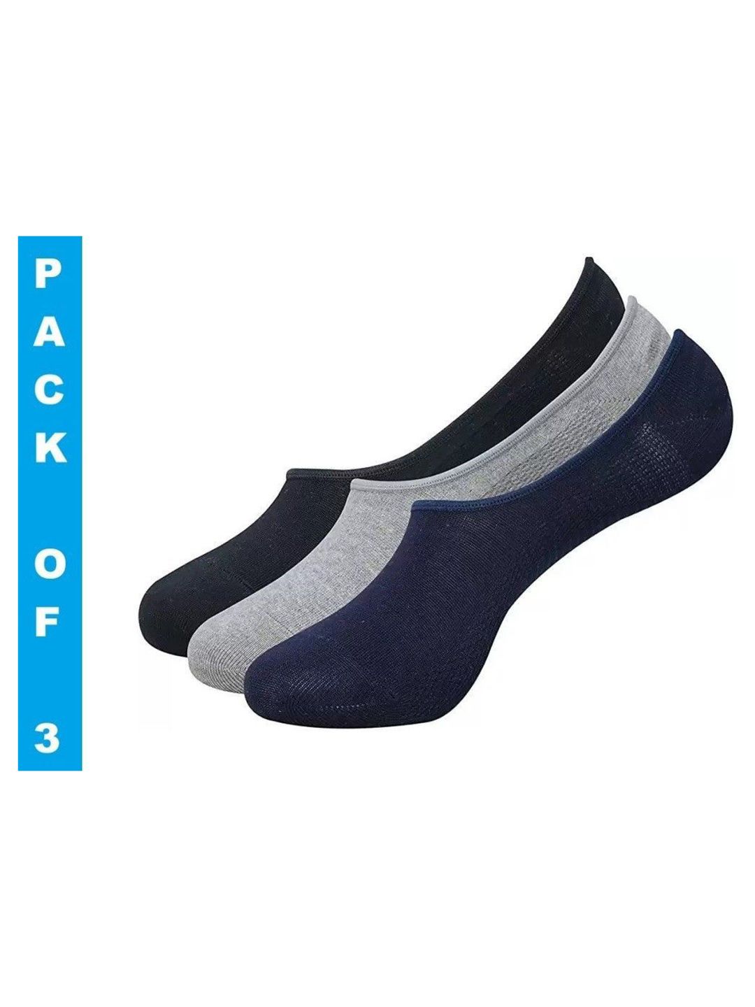 Faton Unisex Pack of 3 Cotton Shoe Liners Socks