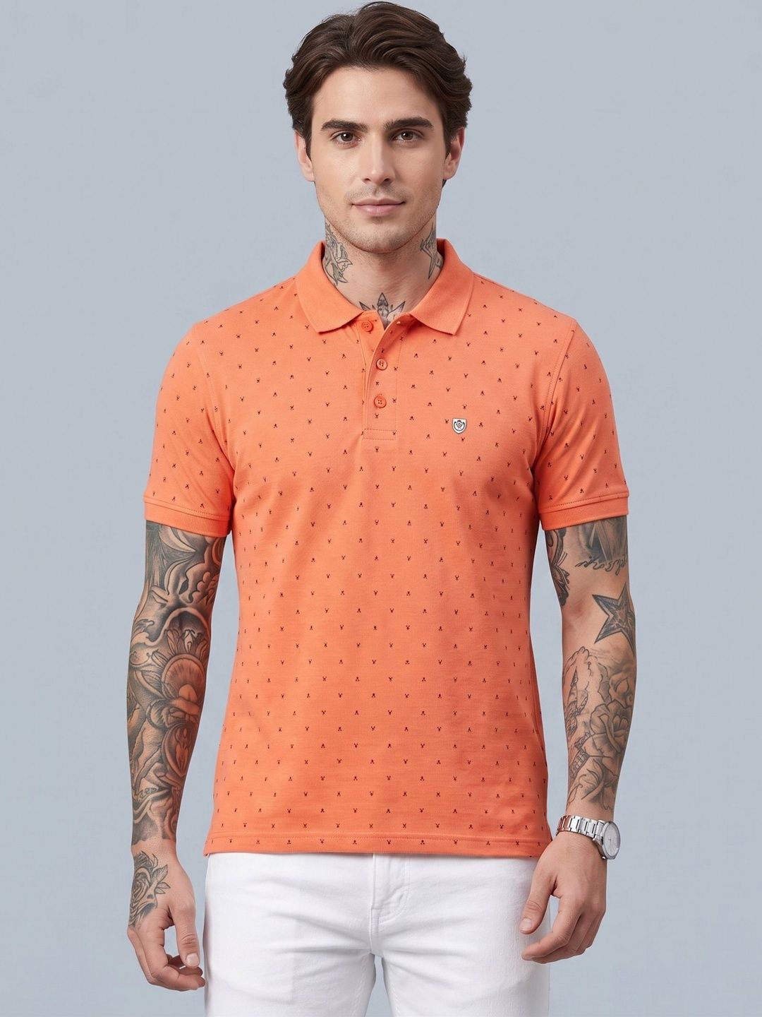 SANDPIPER Men Printed Polo Collar T-shirt