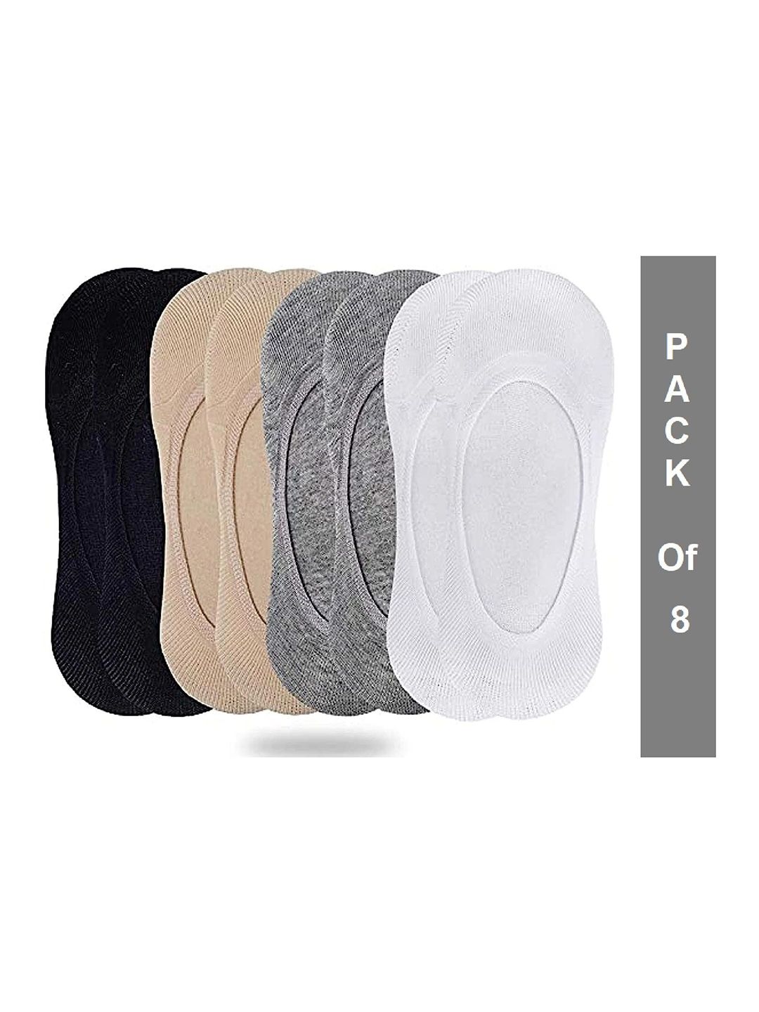 Faton Men Pack of 8 Cotton Shoe Liners Socks