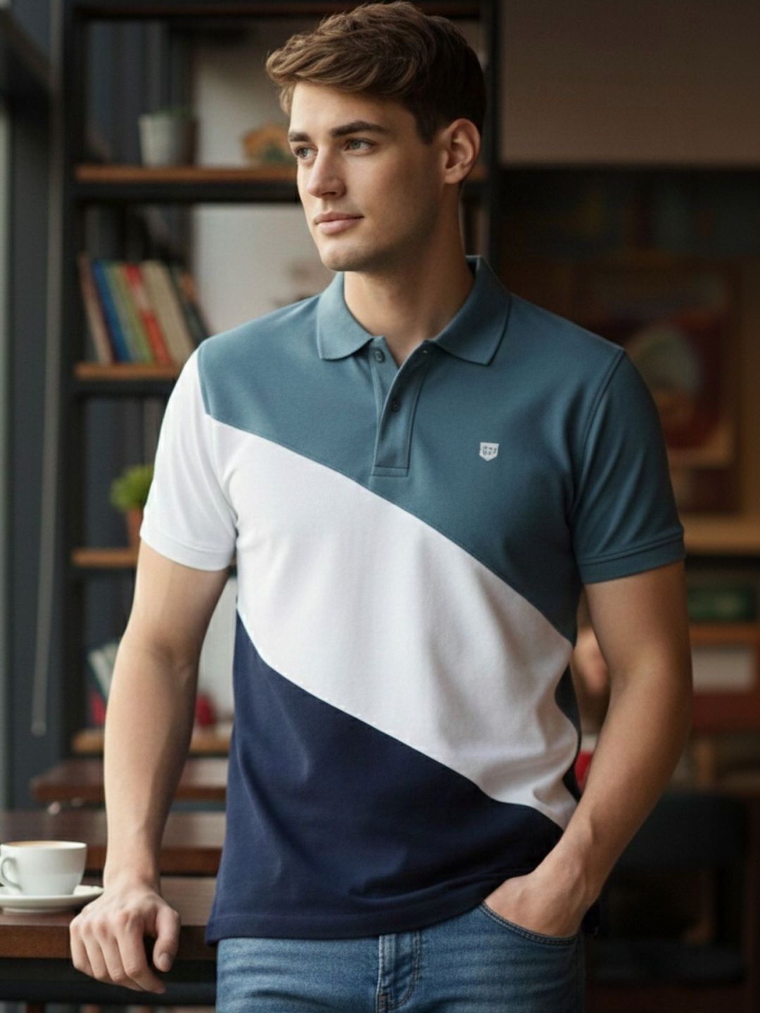 Kook N Keech Men Colourblocked Polo Collar T-shirt