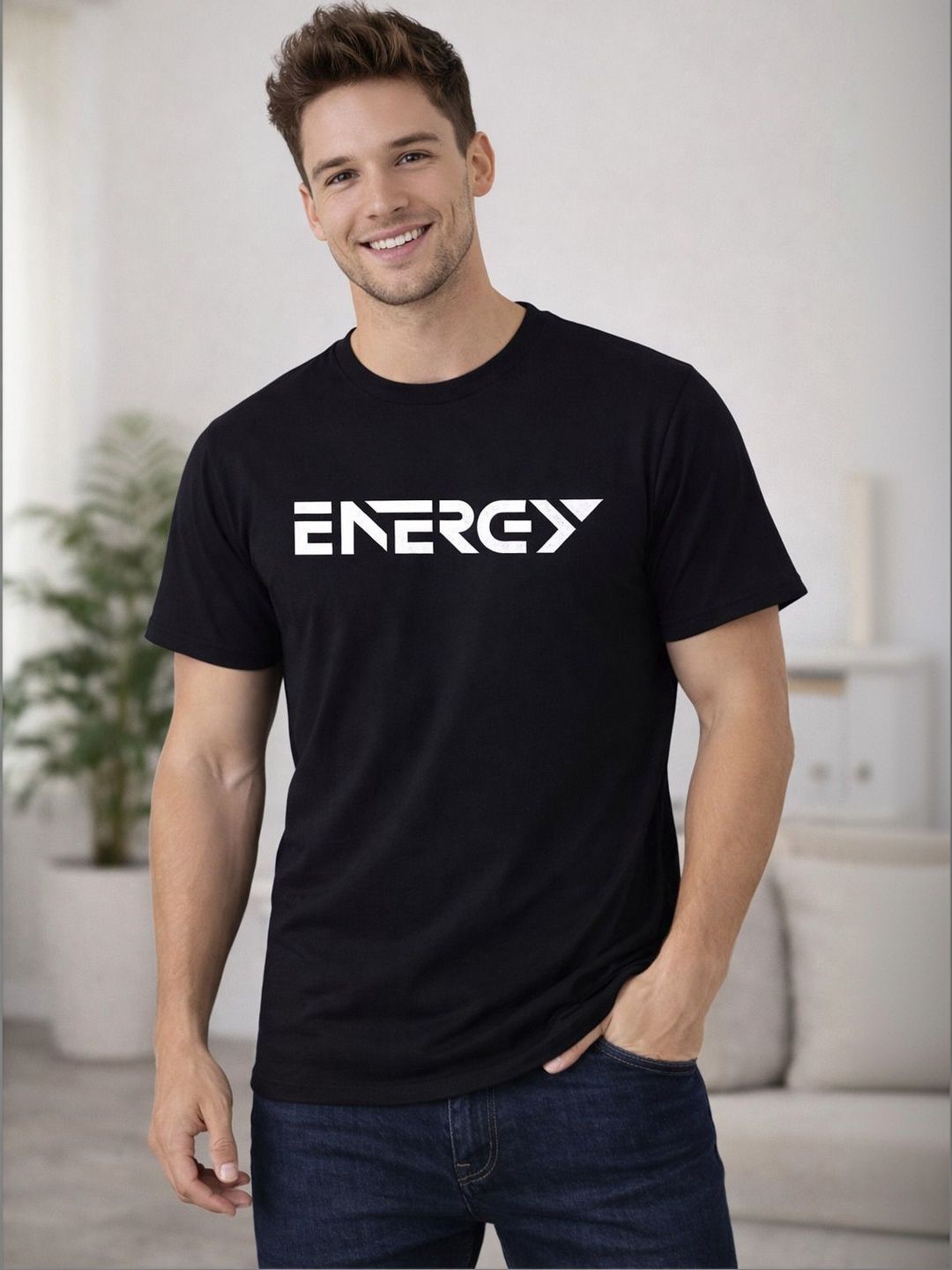 FARICON Men Typography Printed T-shirt