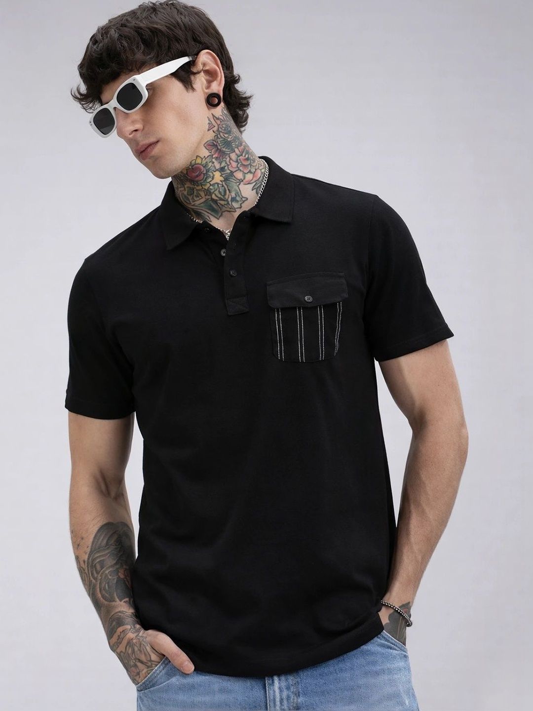 Klub Fox Men Solid Polo Collar Polyester Tshirt