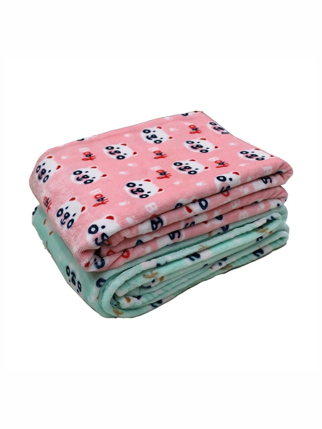 Florida Florida Green & Pink 2 Pieces Cartoon Characters Single Bed Blanket