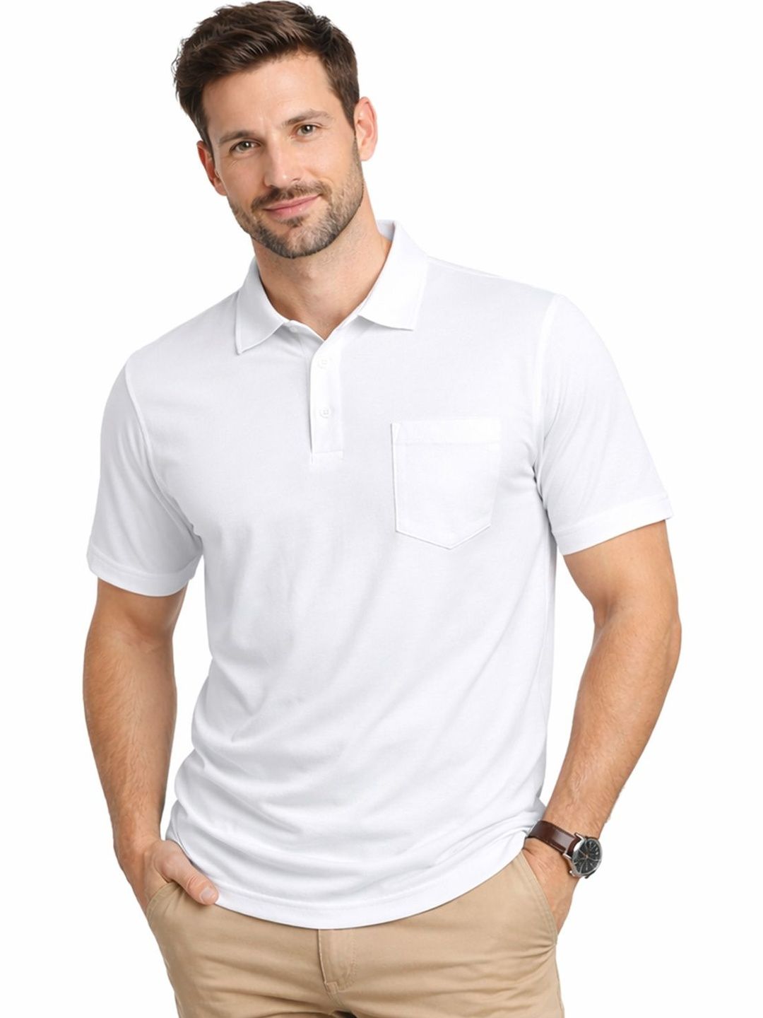Peerless Wear Men Polo Collar Pockets T-shirt