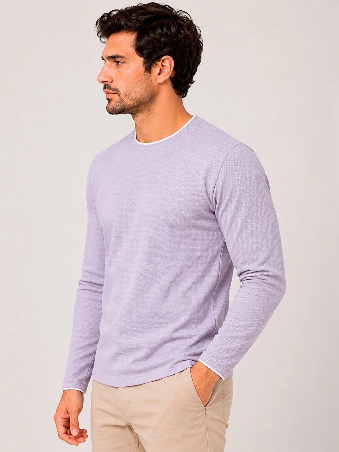 XENOR Men Regular Fit Self Design T-shirt