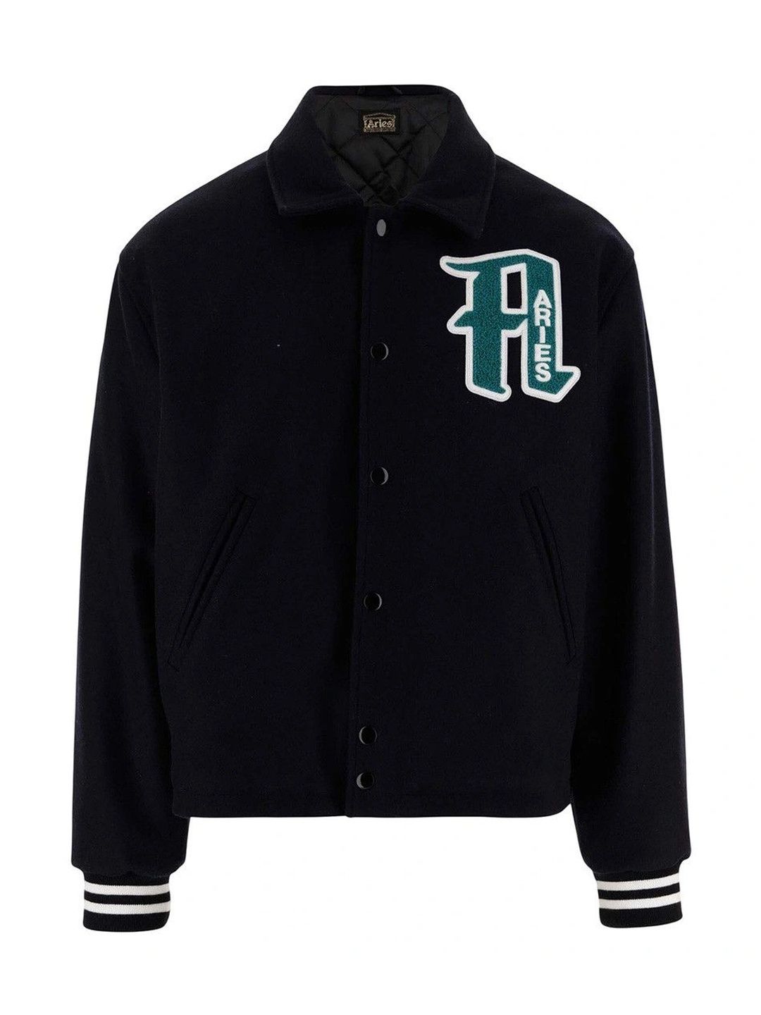 Aries Black Logo Varsity Jacket