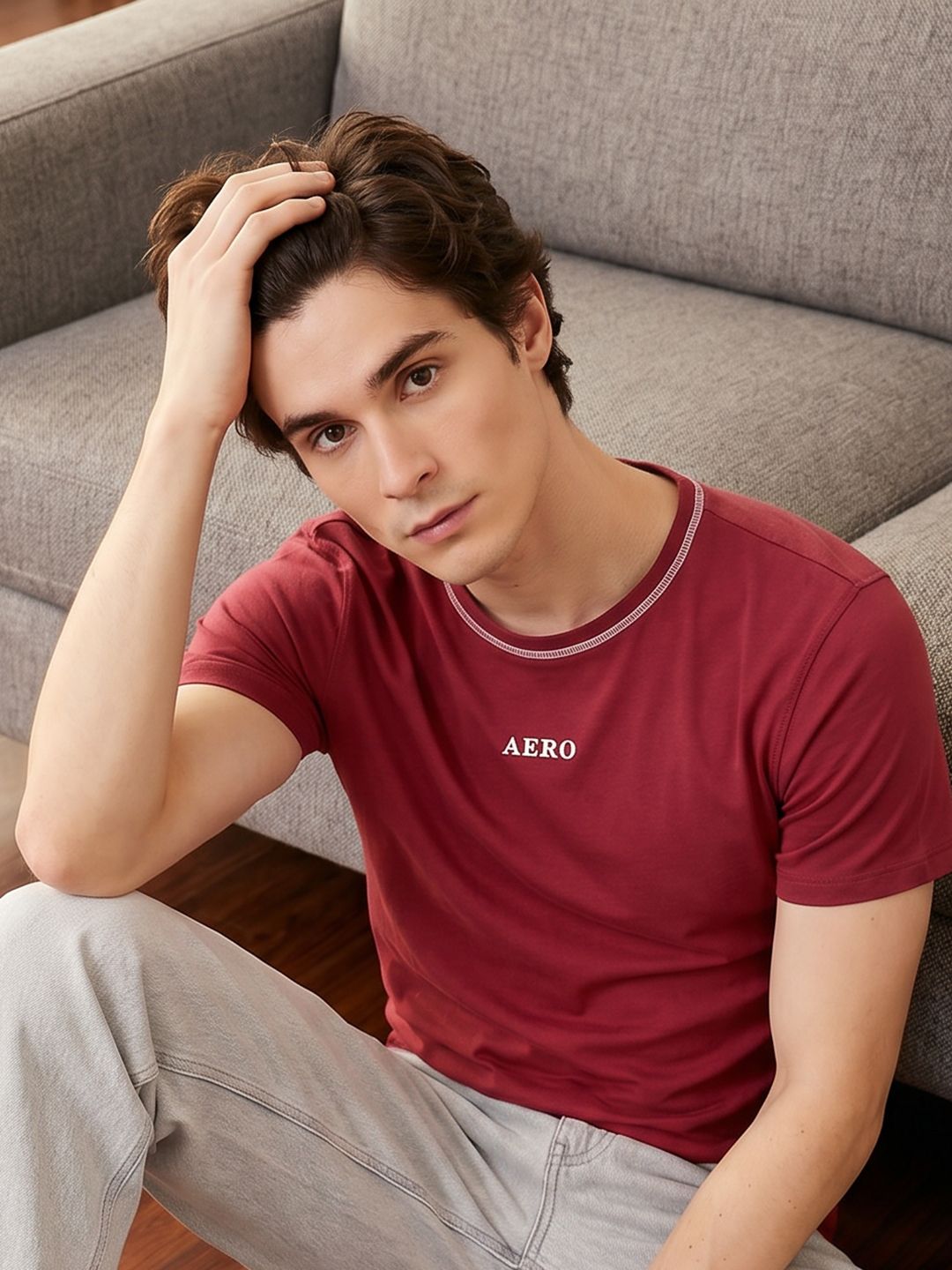 Aeropostale Brand Logo Printed Pure Cotton T-shirt