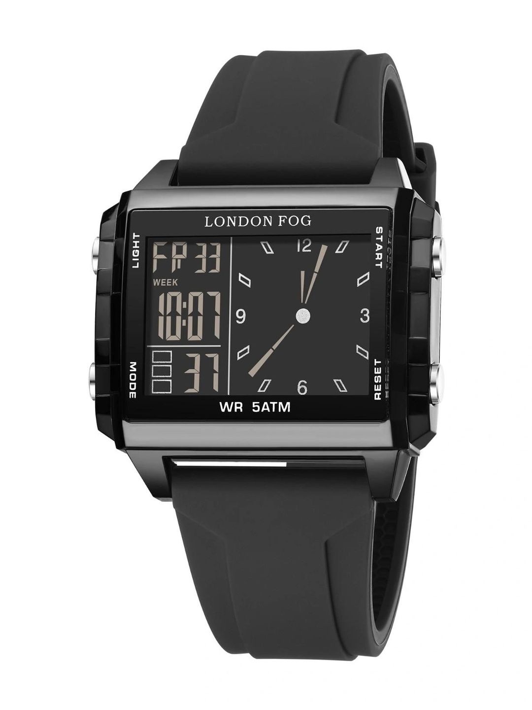 LONDON FOG LONDON FOG Unisex Fully Digital Rectangular Dail & Silicon Strap Classic Sport Watch