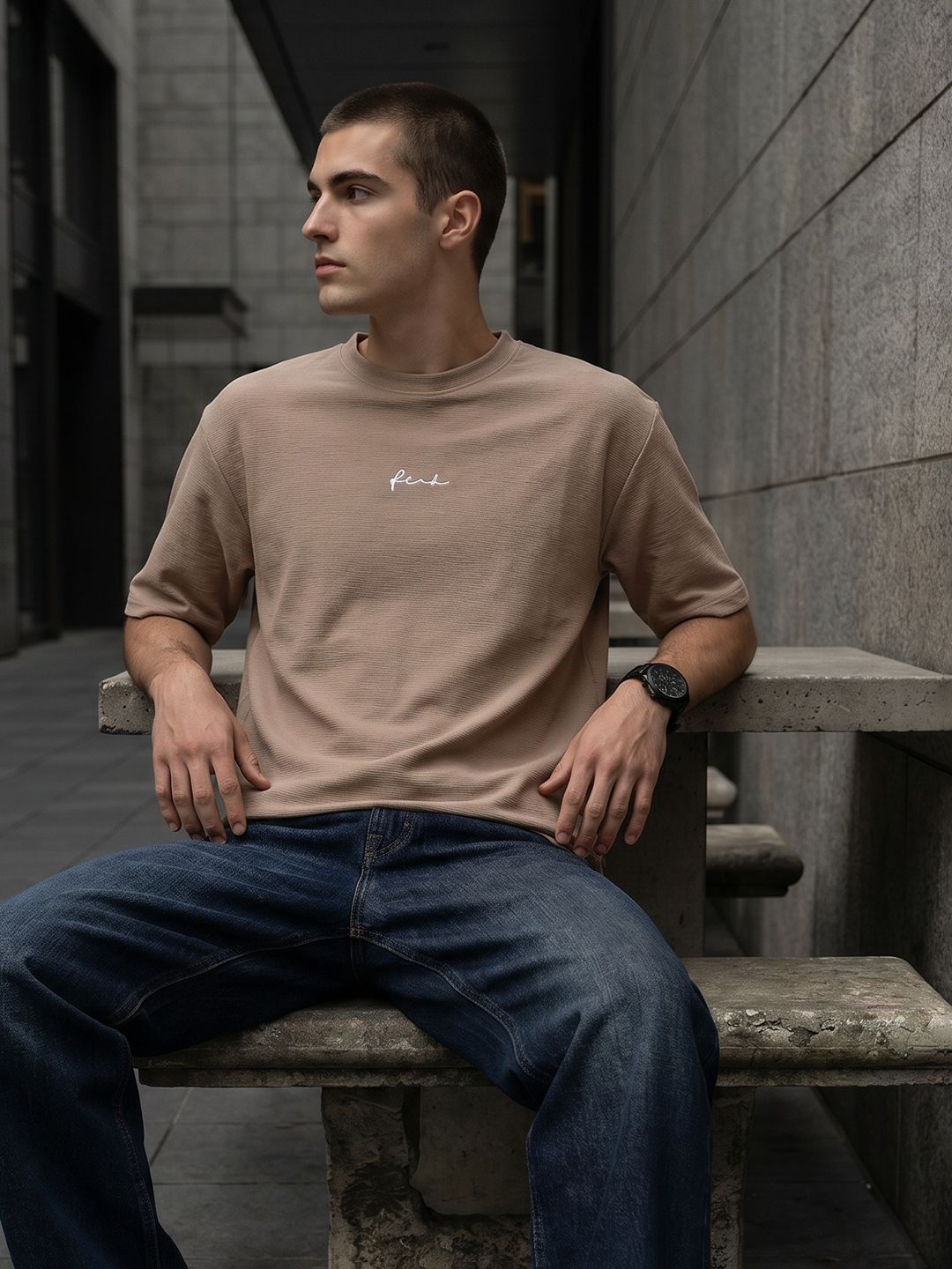 FCUK Relaxed Fit Typography Printed T-shirt