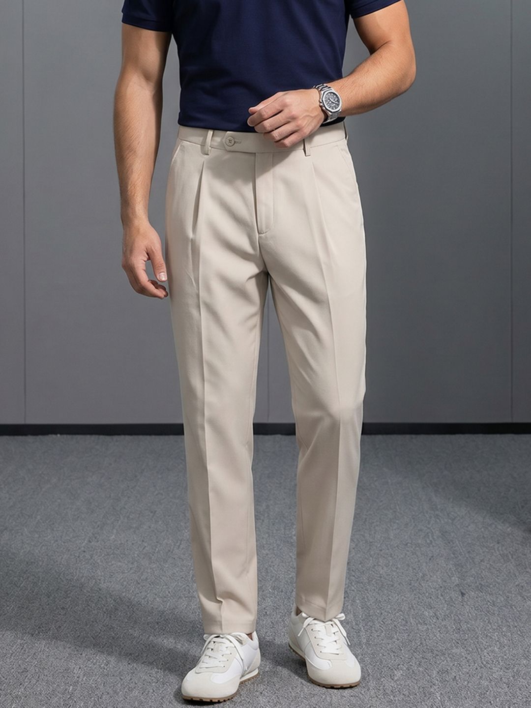 encore by INVICTUS Men Pleated Trousers