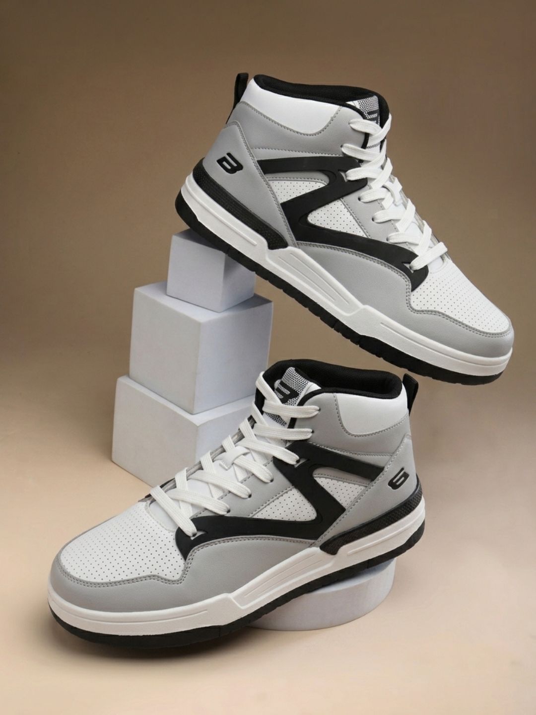 Bond Street By Red Tape Hustle Men Colourblocked High-Top Sneakers