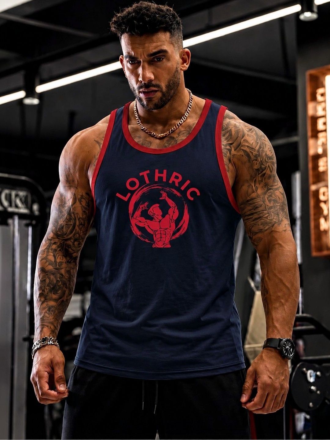 LOTHRIC Printed Gym Vest