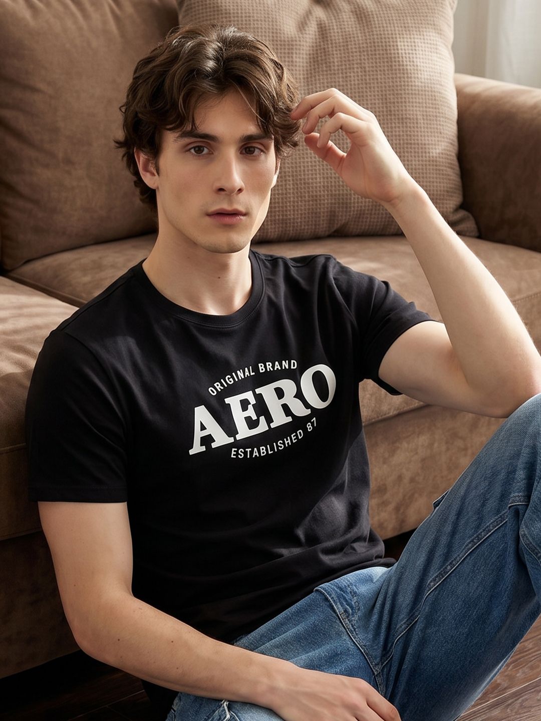 Aeropostale Brand Logo Printed Pure Cotton T-shirt