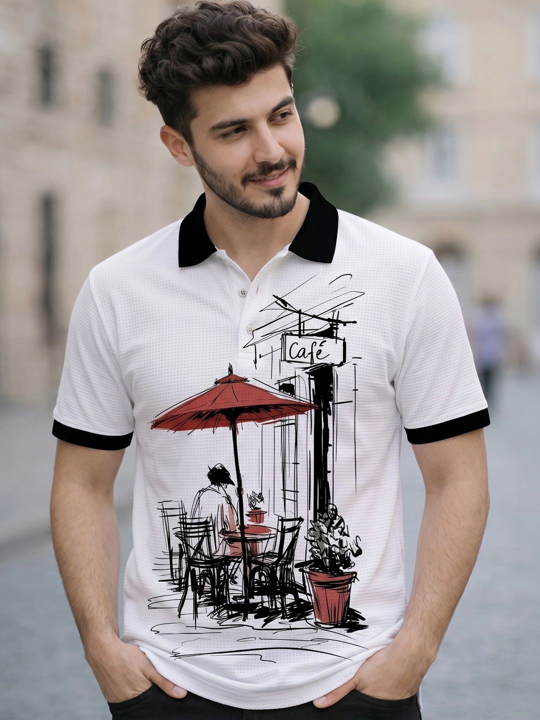 Tshirts Buddy Men Printed Polo Collar T-shirt
