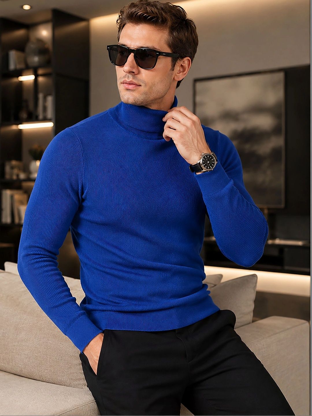 GLITO GLITO Men Ribbed Pullover
