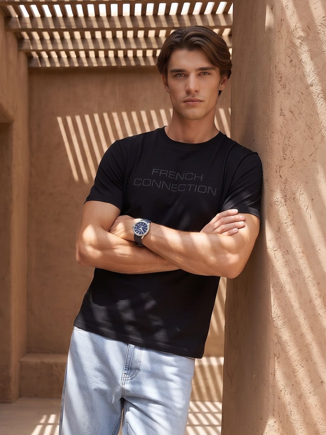 French Connection Brand Logo Printed Pure Cotton T-shirt