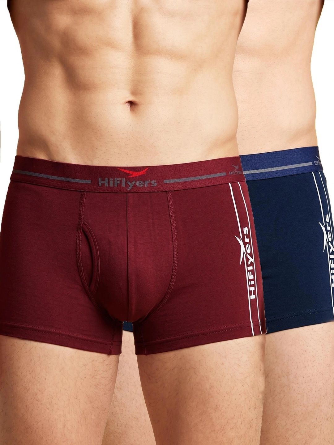 HiFlyers Pack of 2 Cotton Blend Solid Trunks