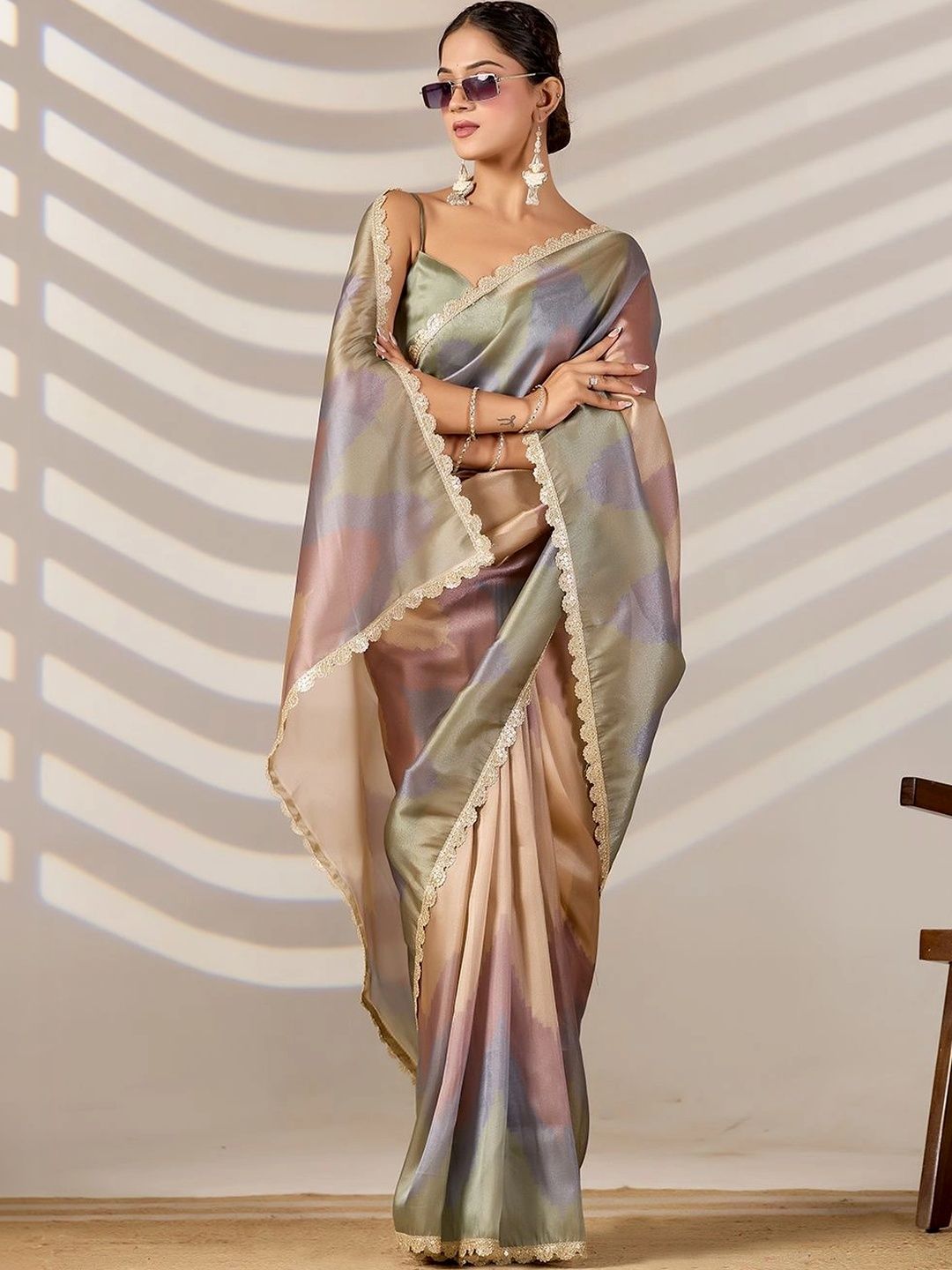 house of kk Tie and Dye Organza Designer Saree