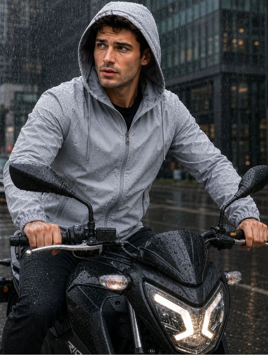 CARABA Men Hooded Rain Jacket
