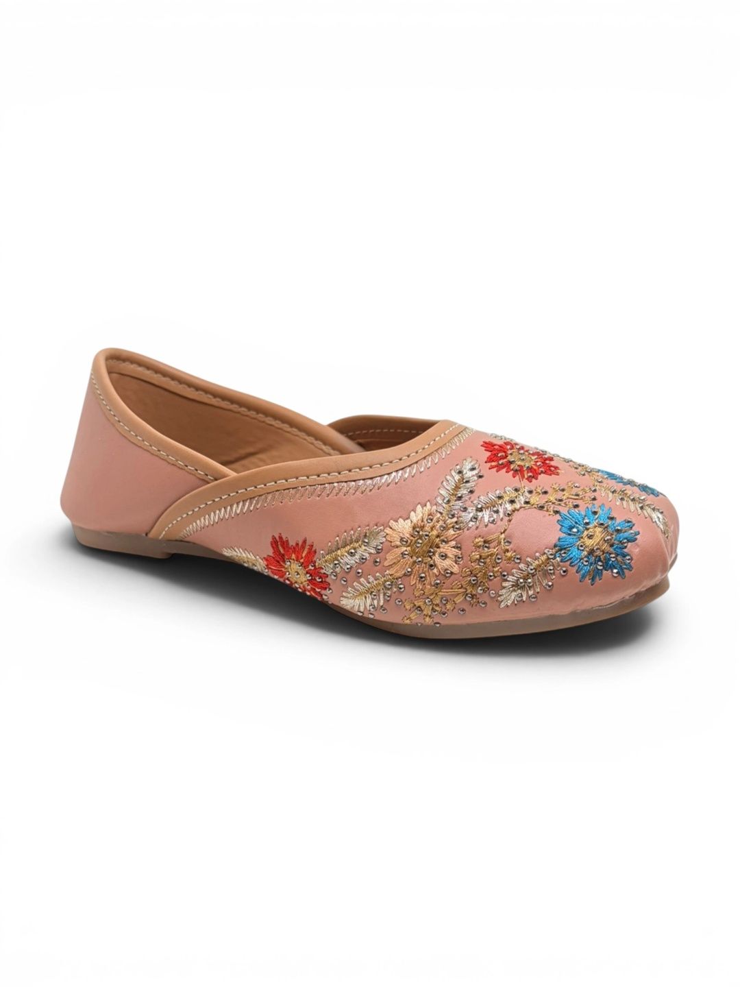 Lil Lollipop Lil Lollipop Girls Embellished Ethnic Mojaris with Embroidered Flats