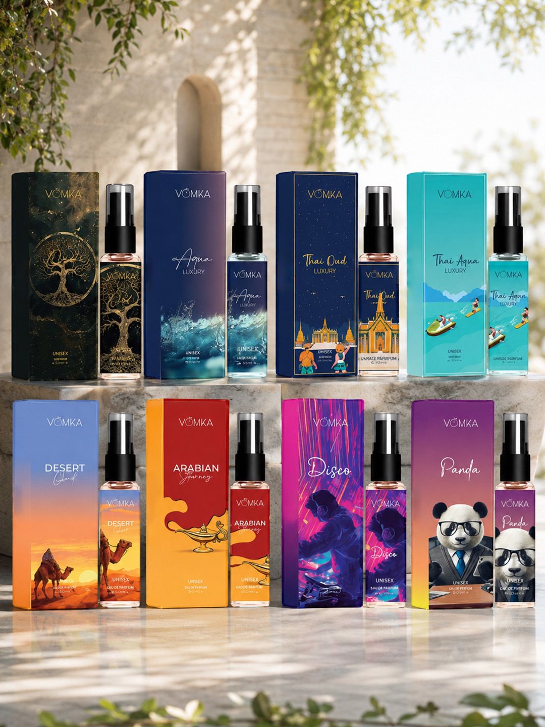 Buy VOKKA Set Of 8 Long Lasting Pocket Perfume - 8ml Each