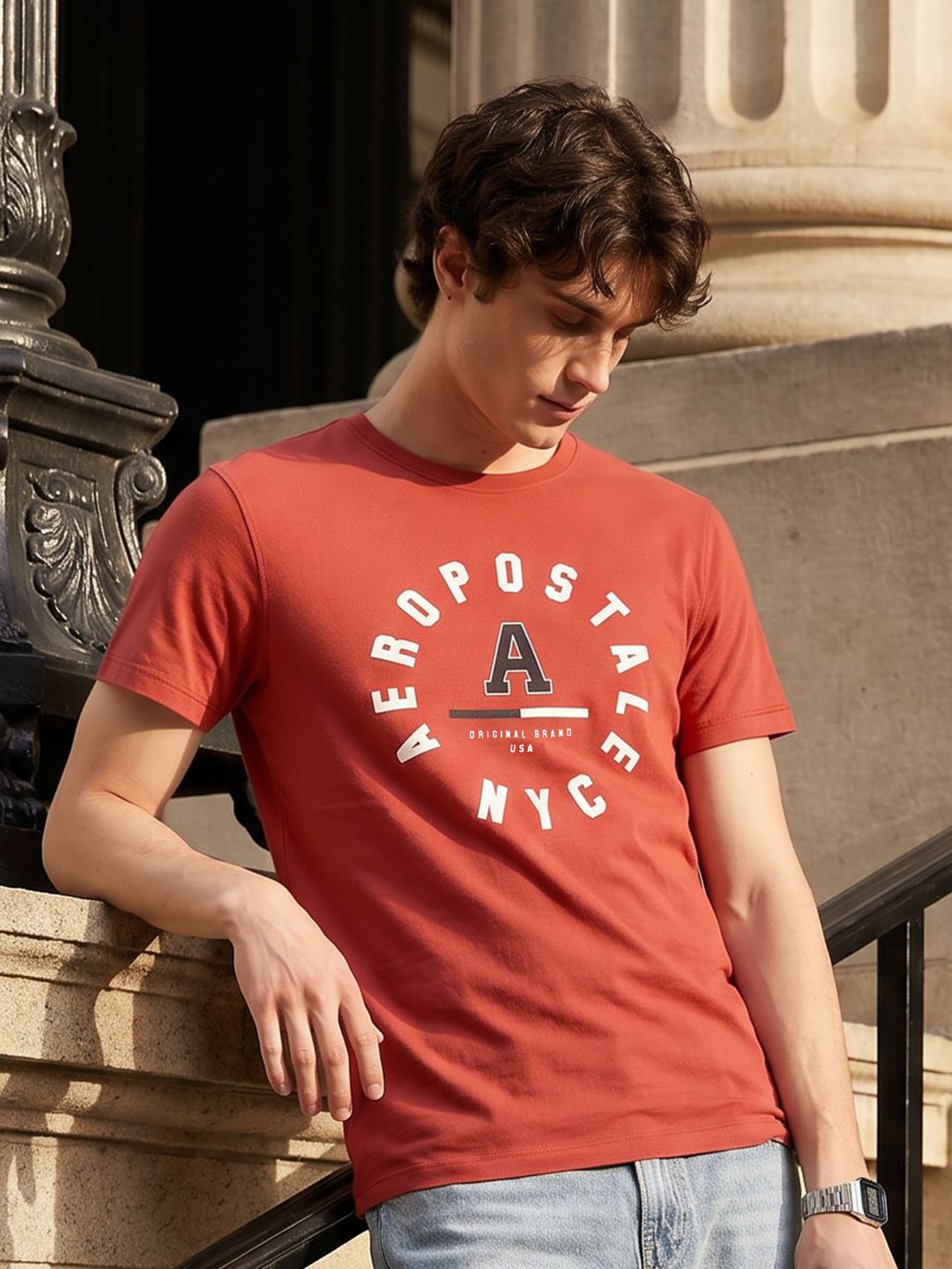 Aeropostale Brand Logo Printed Pure Cotton T-shirt