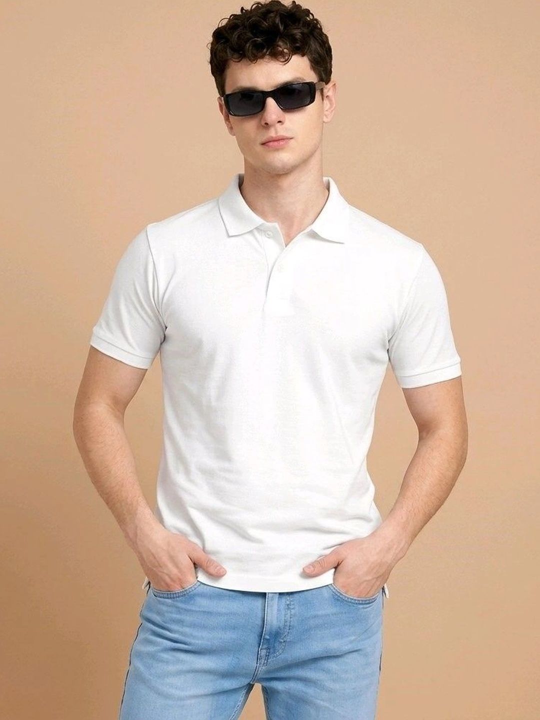 Roadster Men Polo Collar T-shirt