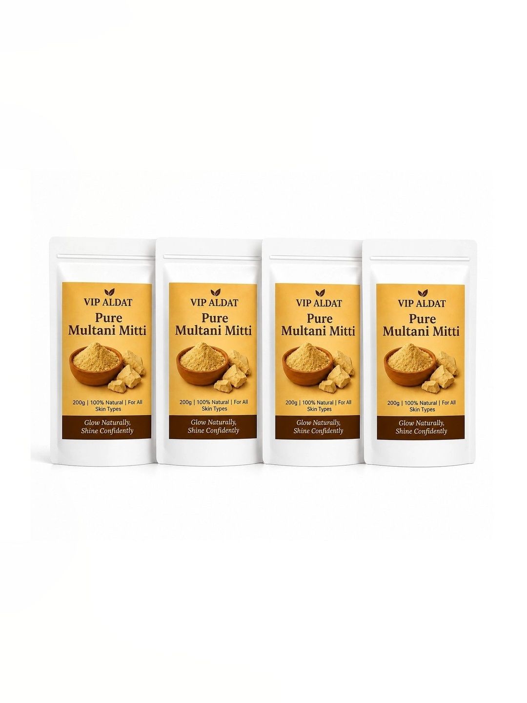 VIP ALDAT VIP ALDAT Set Of 4 Natural Revive Plus Pure Multani Mitti Powder - 200 g Each