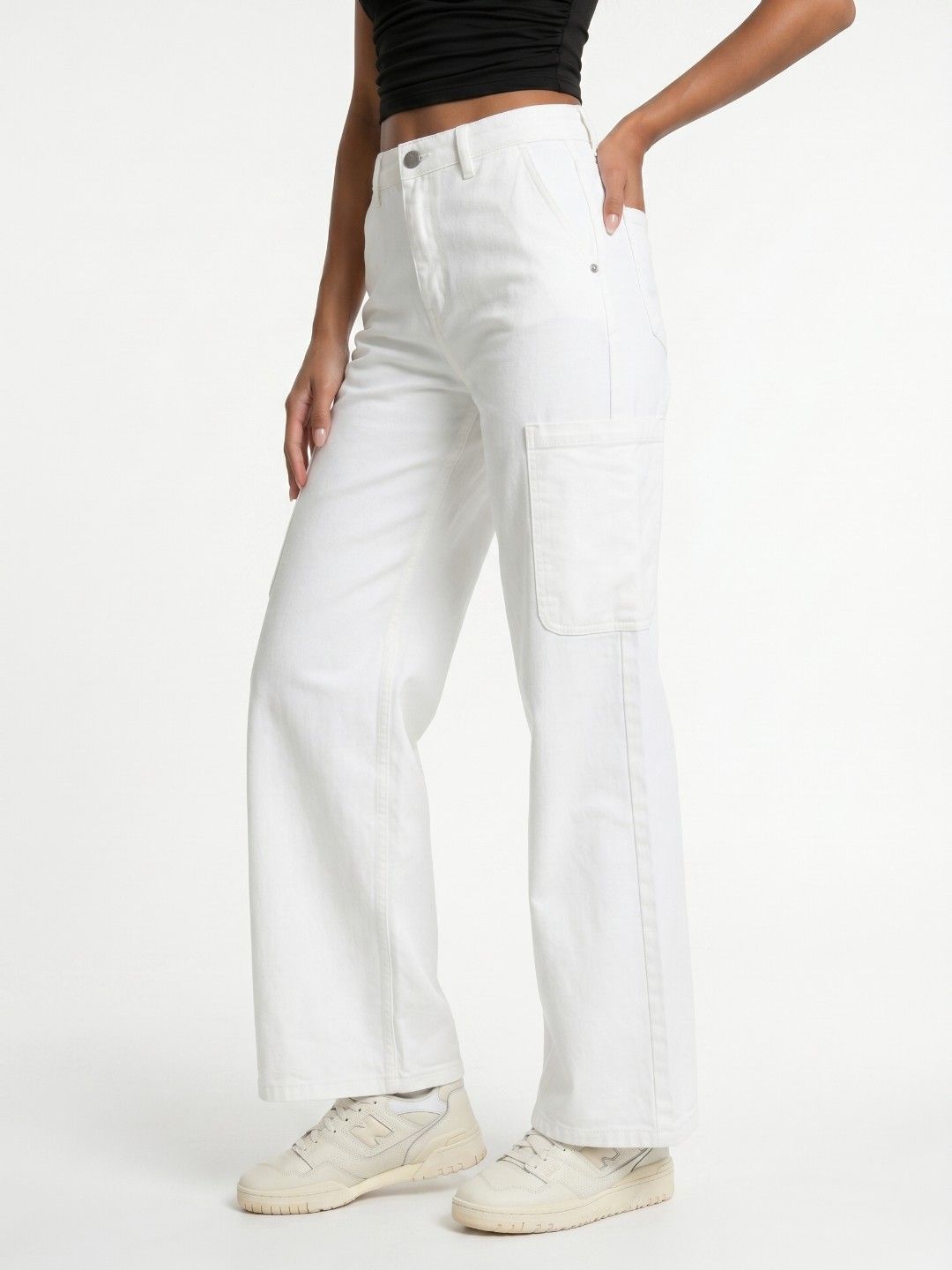 glitchez Women Wide Leg Pure Cotton Jeans