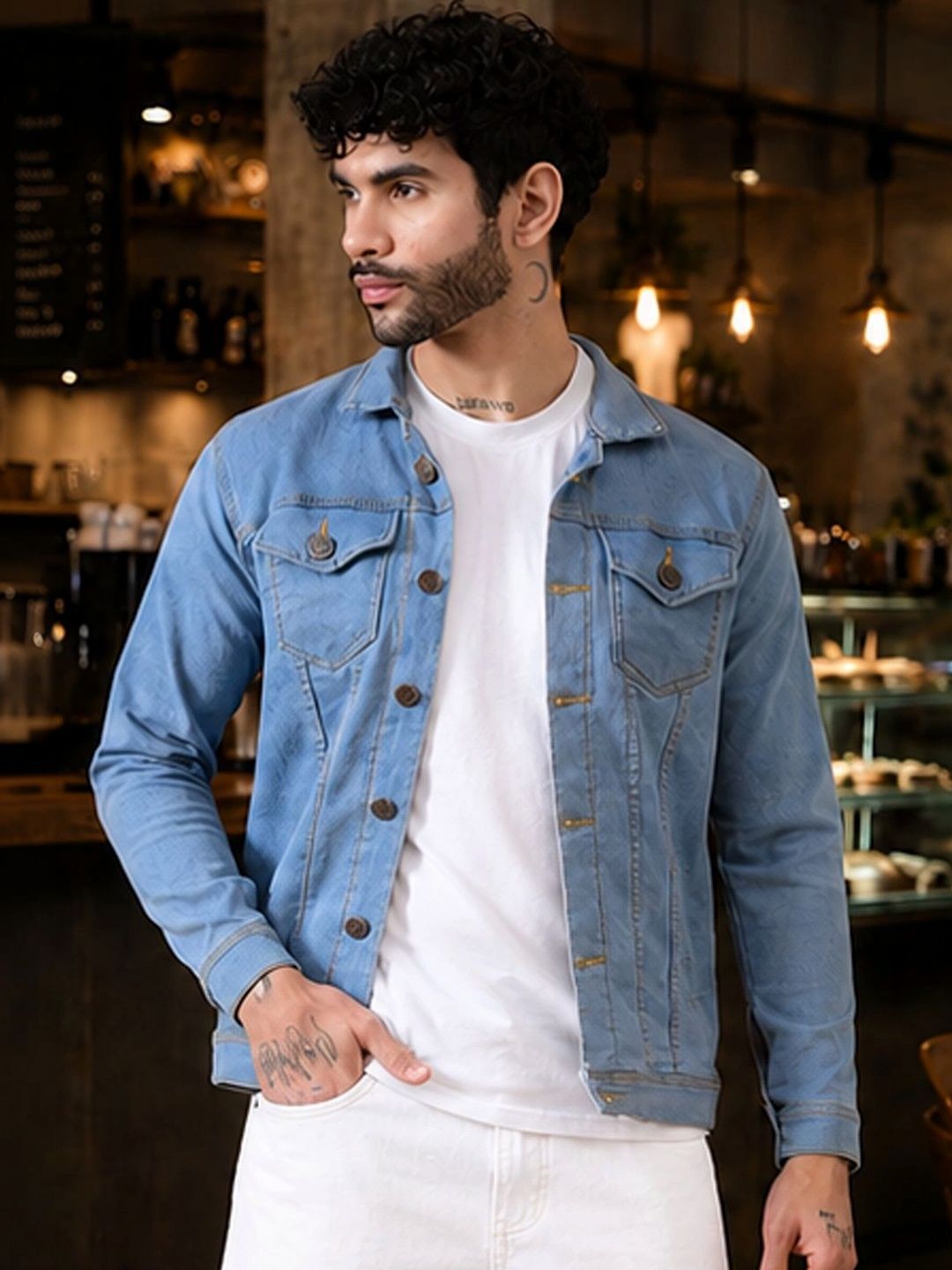 LINARIA Men Outdoor Denim Jacket