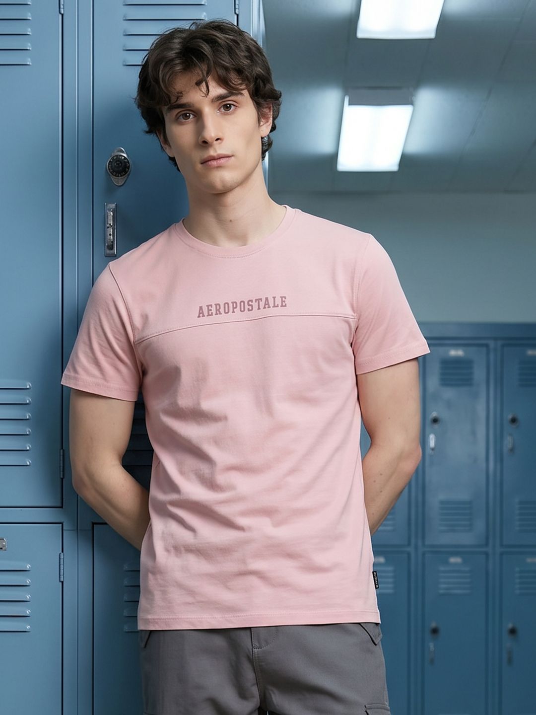 Aeropostale Brand Logo Printed Pure Cotton T-shirt