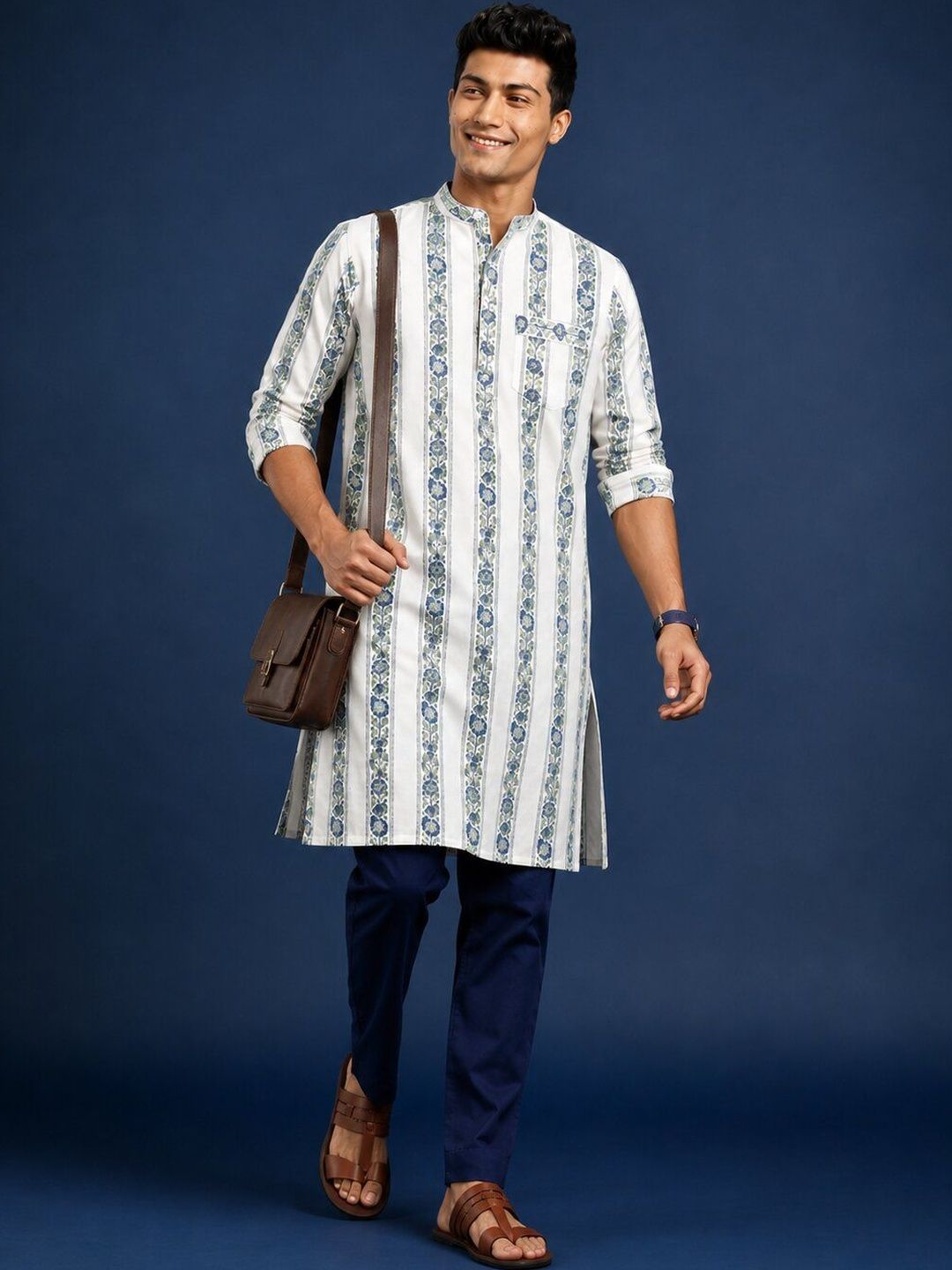 Taavi Men Floral Printed Kurta