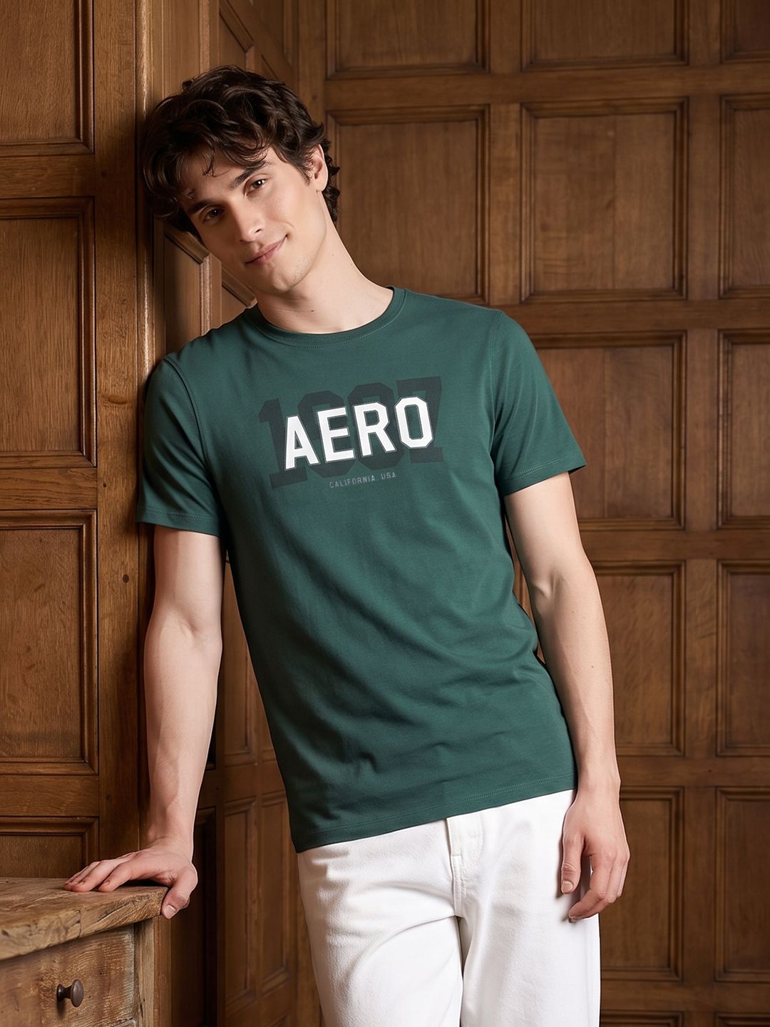 Aeropostale Brand Logo Printed Pure Cotton T-shirt