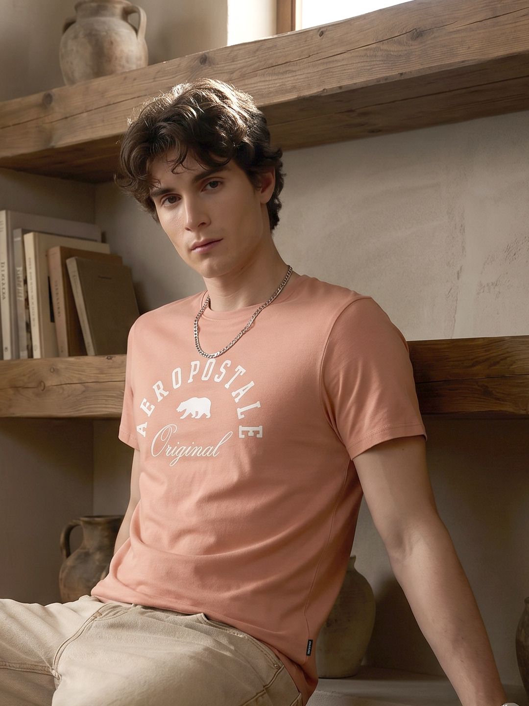 Aeropostale Brand Logo Printed Pure Cotton T-shirt