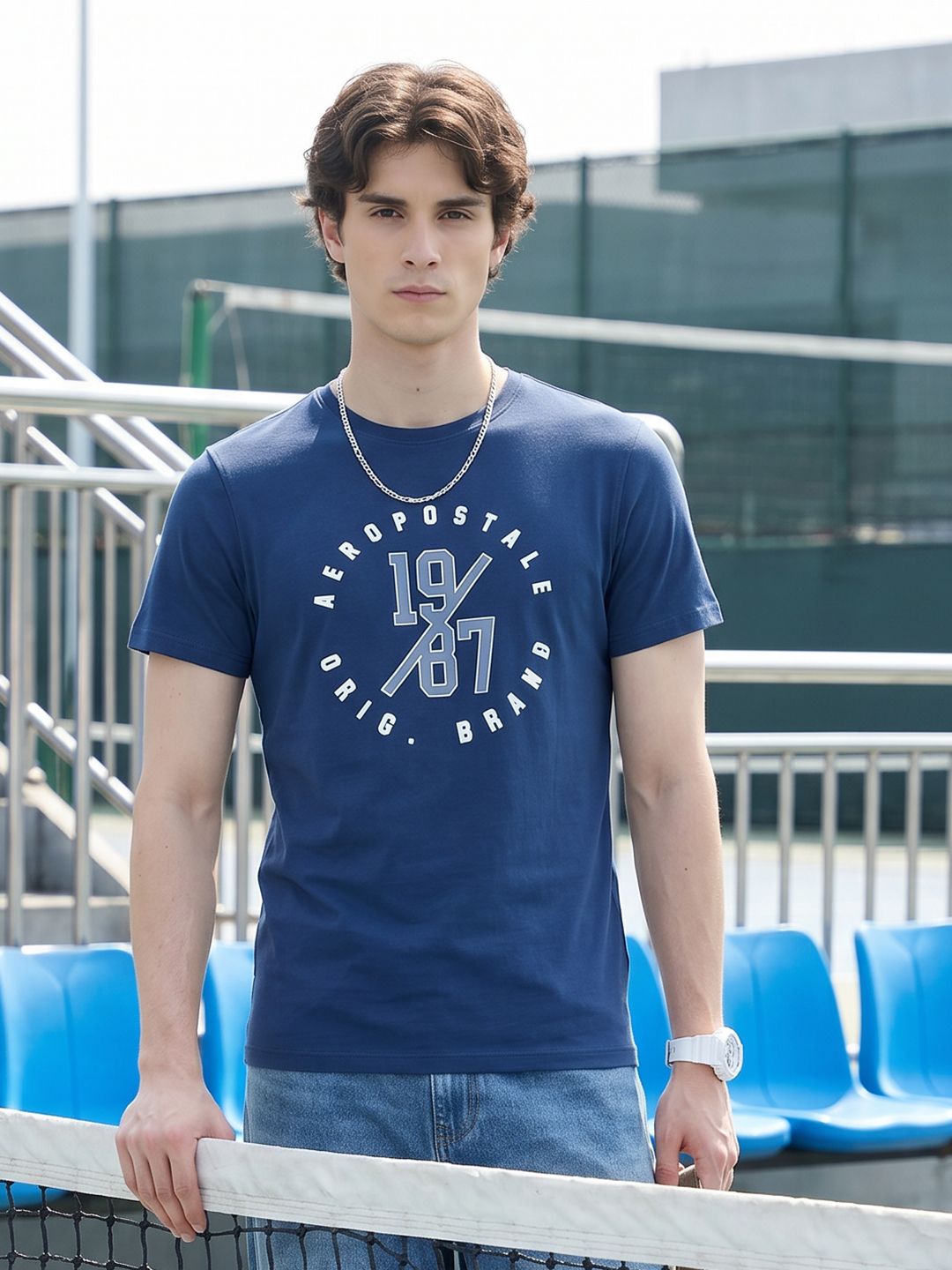 Aeropostale Brand Logo Printed Pure Cotton T-shirt