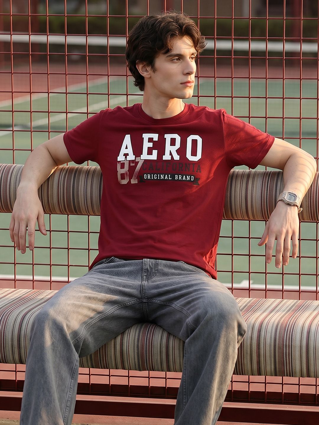 Aeropostale Brand Logo Printed Pure Cotton T-shirt