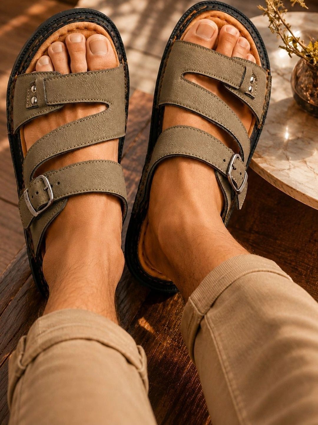 SERVER Men Suede Comfort Sandals