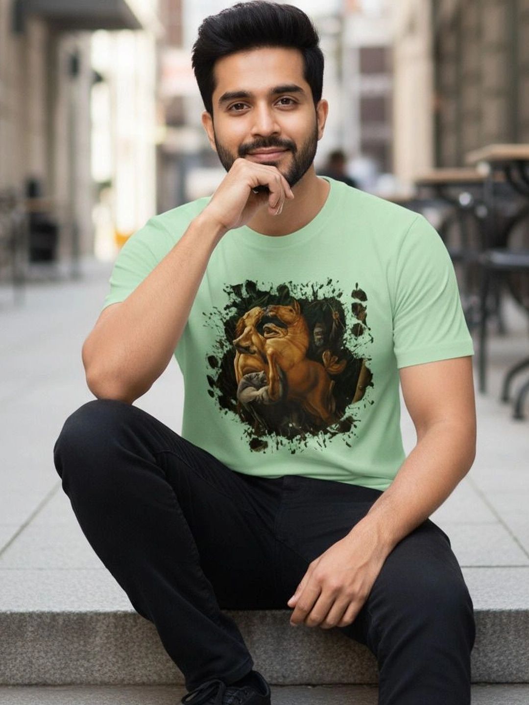 BTIFF Men Printed T-shirt